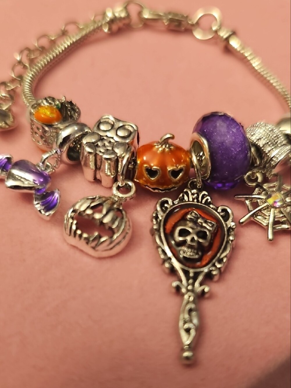 Halloween Charm Bracelet with Orange & Purple Accents - Picture 2 of 4